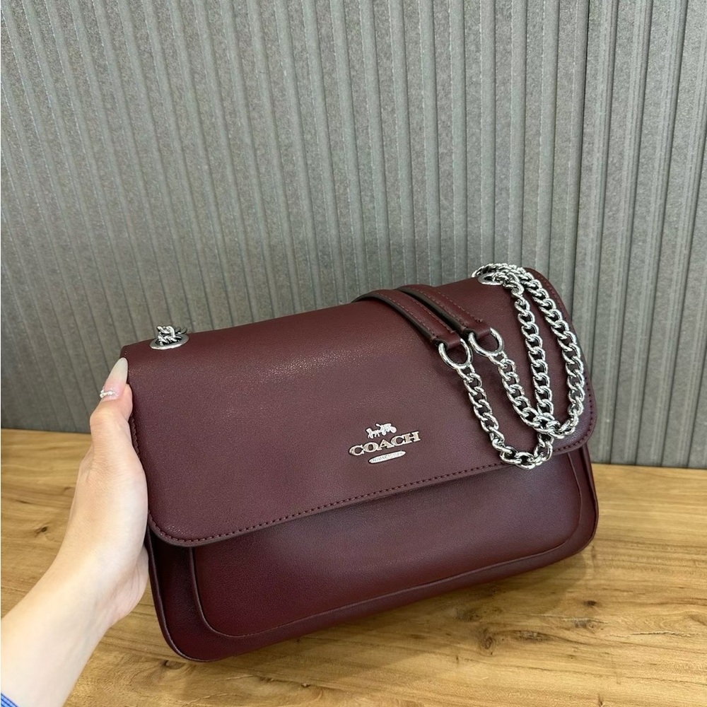 Coach Burgundy Leather Shoulder Bag
